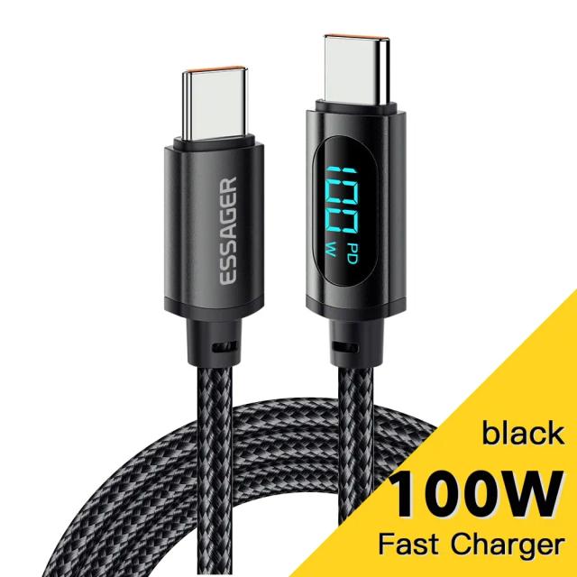 Essager Cabo USB-C para USB-C 100W PD Display LED 1m