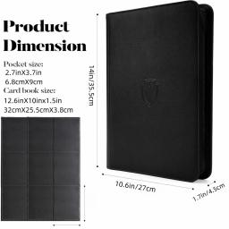 Trading Card Binder com PU Capa, Álbum de Coleção de Cartões, Sturdy Holder para Cartões de Jogo, 360 Carregamento Lateral, 9 Bolso - Image 3