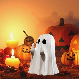 Estátua de fantasma de dedo médio fofa, decoração pequena de Halloween para casa, peça central para mesa de centro, figura de terror adorável - Image 3