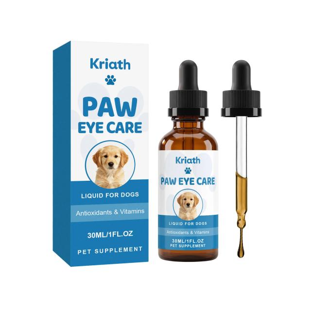 Líquido para Cuidado dos Olhos de Cães, Remove Manchas de Lágrimas e Sujeira, Alivia Olhos Irritados, Antioxidante, Gotas de Lavagem Diária Suave para os Olhos, Limpador de Olhos para Animais de Estimação