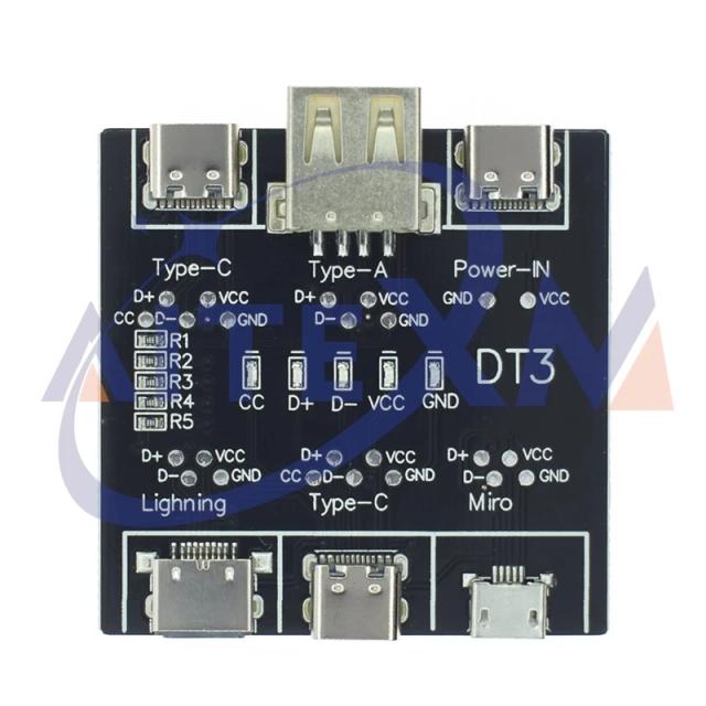Cabo de Dados Placa de Detecção para iOS Android Tipo-C Micro USB Cable Tester Curto Circuito Desligar DT3 Ferramenta Diagnóstico