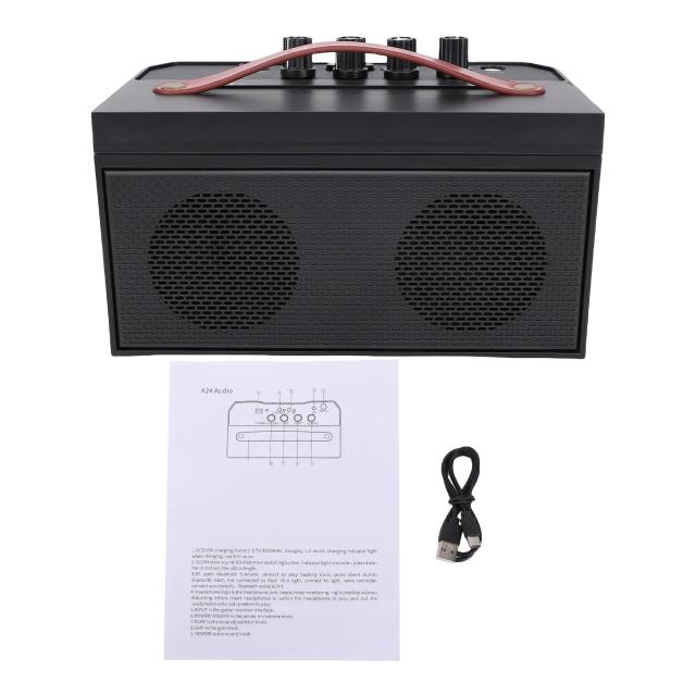 Amplificador de Guitarra Elétrica Portátil 30W com Bluetooth e Distorção