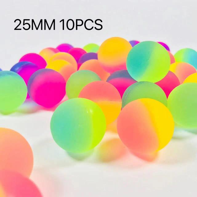 Bola Elástica Bicolor Fosca Arco-Íris 1-10 Peças