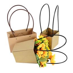 Caixa de flores portátil à prova d'água, saco de presente prático, bolsa kraft, casamento, rosa, festa, caixa de presente, embalagem para doces, bolo, aniversário - Image 4