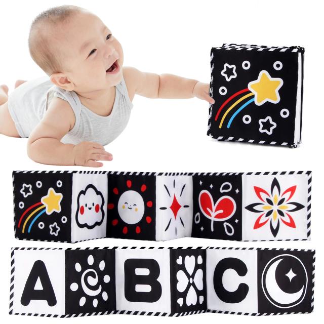 Livro de Pano Sensorial Animal Bebê 0-36 Meses Montessori Alto Contraste