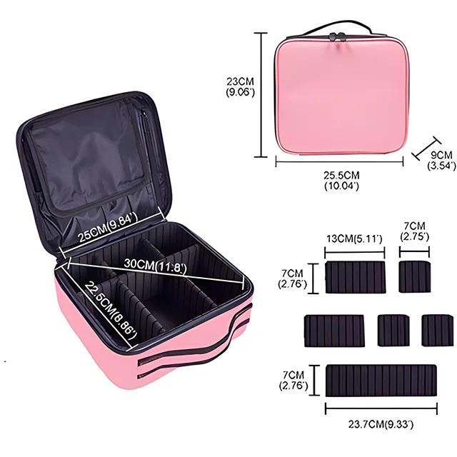 Bolsa de Maquiagem Feminina para Viagem à Prova D'água com Bordado