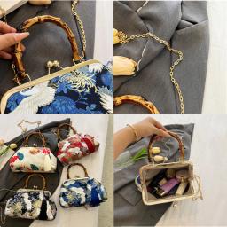 Saco de embreagem de luxo para mulheres, bolsa do casamento da noiva, bolsa de ombro, bolsa pequena do partido, alça de vime - Image 6