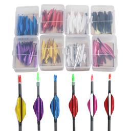 50 pçs pena espiral de tiro com arco 1.8 polegada palhetas giratórias com fita penas de seta varas rotativas asa direita/esquerda diy acessórios de seta - Image 4