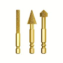 Kit com 3 Pontas Diamantadas para Retificação e Polimento de Ferro, Aço Inoxidável, Cerâmica e Azulejo, Compatível com Furadeiras - Image 2