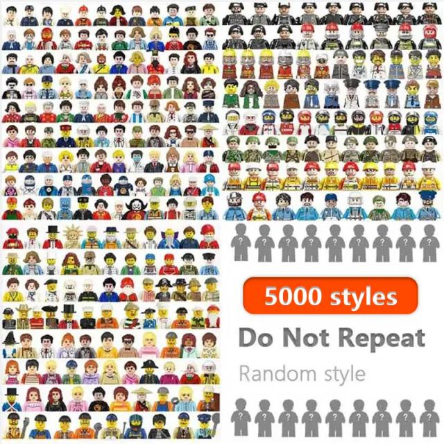 5000 Figuras Aleatórias de Personagens de Filmes e Heróis para Montar - Brinquedo de Blocos de Construção