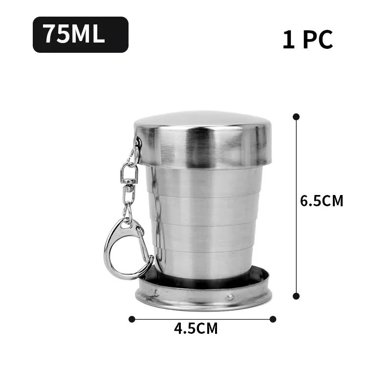 Copo retrátil de aço inoxidável, Outdoor Travel Toiletry, Compressão Criativa Portátil, Mini Handy Cup, Dobrável, 250ml - Image 1