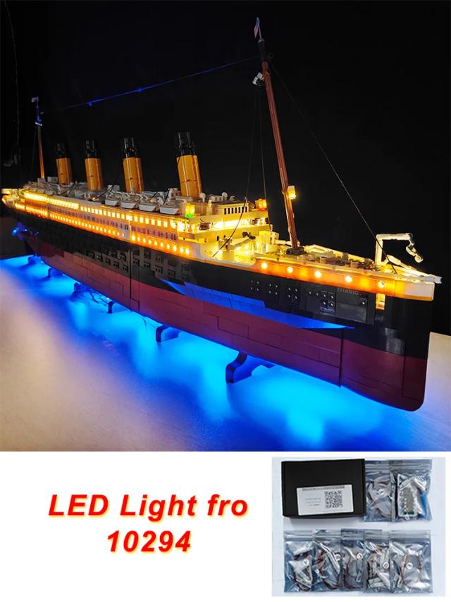 Kit de luzes LED para o conjunto de construção do Titanic 10294 (apenas o conjunto de luzes incluído).