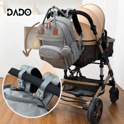 Bolsa de Fraldas Mochila Essenciais para Bebês Bolsa de Viagem Multifuncional à prova d'água com trocador Alças para Carrinho de Bebê Grande para Mamãe - Image 4