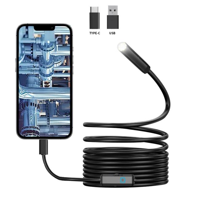 Câmera Endoscópica Android Tipo-C 7MM IP67 6 LEDs