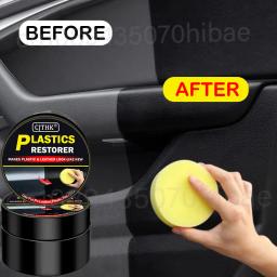 Restaurador de plástico para carro, produtos de limpeza de carro com brilho preto, restauração de couro plástico, polimento automático e reparo, renovador de revestimento - Image 2