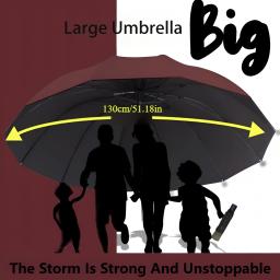 130cm Extra grande triplo dobrável chuva e guarda-chuva Proteção eficaz contra chuva Resistência ao vento eficaz Resistência UV - Image 1