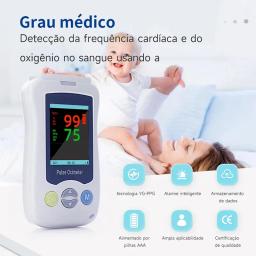 Oxímetro de pulso portátil pode ser usado como monitor de frequência cardíaca portátil para sondas neonatais e pediátricas para adultos. - Image 4
