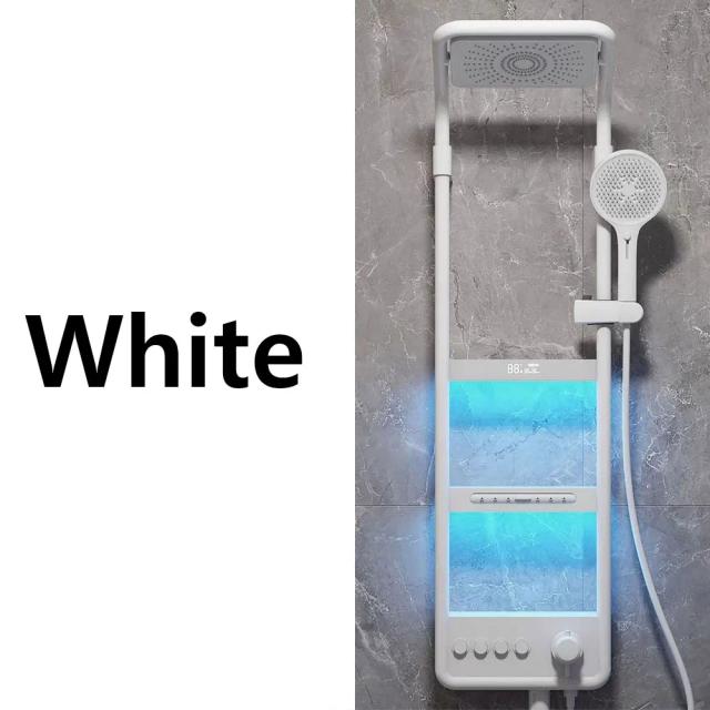 Sistema de Chuveiro Inteligente com Display LED Cinza Branco