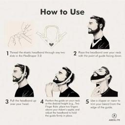 Modelo de barbear de decote, modelador de barba, guia de decote e kit de aparador com estêncil para tosa de cavanhaque e bigode masculino - Image 3