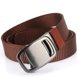 Cinto masculino de lona, fivela automática de metal, desdentado, treinamento militar ao ar livre, decoração jeans, moda simples, cintura espessada - Image 3