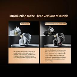 KZ Duonic Fones de ouvido HIFI atualizados com driver planar triplo magnético, IEMs com fio de ampla fase sonora com 4 opções de ajuste e microfone duplo HD - Image 2