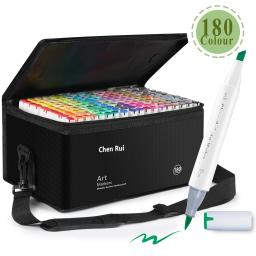 48-180 cores pincel de ponta dupla e cinzel canetas marcadoras de arte permanente kit de suprimentos de desenho para colorir ilustrações de volta às aulas - Image 1