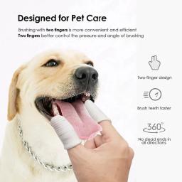 10/20 Peças Escova de Dedo para Remoção de Tártaro em Pets, Protetores de Dedo Duplos de Tecido para Cães e Gatos, Cuidado Oral para Remoção Profunda de Manchas - Image 3