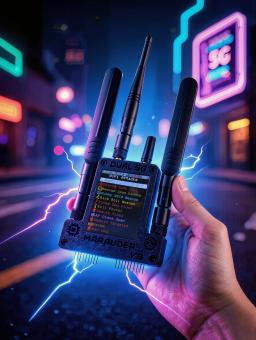 Flipper Zero ESP32 Marauder V8 4IN1 ESP32-C5 Chip Duplo Dual Band 5G WiFi, Bluetooth, GPS, Suporta Sinal 2.4G e 5G, Cartão SD Duplo - Image 4