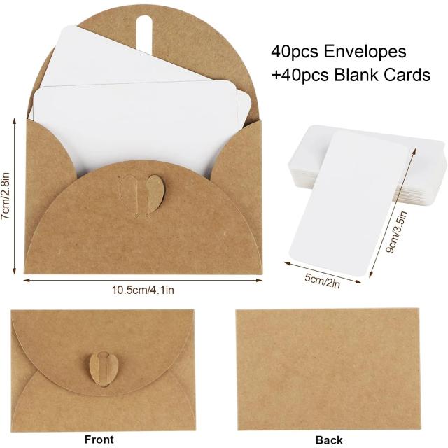 Conjunto de Cartões e Envelopes Vintage 80 Peças
