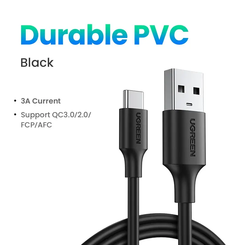 Cabo USB C Tipo C UGREEN 3A para iPhone 18/17/16/15 Xiaomi Poco Samsung, Cabo de Carregamento 18W, Cabo de Dados USB2.0, Carplay QC3.0, 0.25-3M - Image 1