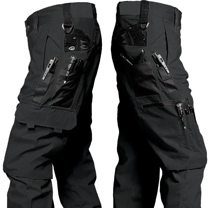 Novas calças de trabalho tático dos homens calças de carga ao ar livre multi-bolso impermeável calça outono primavera ao ar livre workwear caminhadas - Image 1