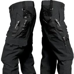 Novas calças de trabalho tático dos homens calças de carga ao ar livre multi-bolso impermeável calça outono primavera ao ar livre workwear caminhadas - Image 2