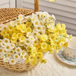 12-48PCS Flores Artificiais de Margarida, Pequenas Flores Falsas para Decoração de Mesa em Casamentos e Festas, DIY Decoração para Casa - Image 4
