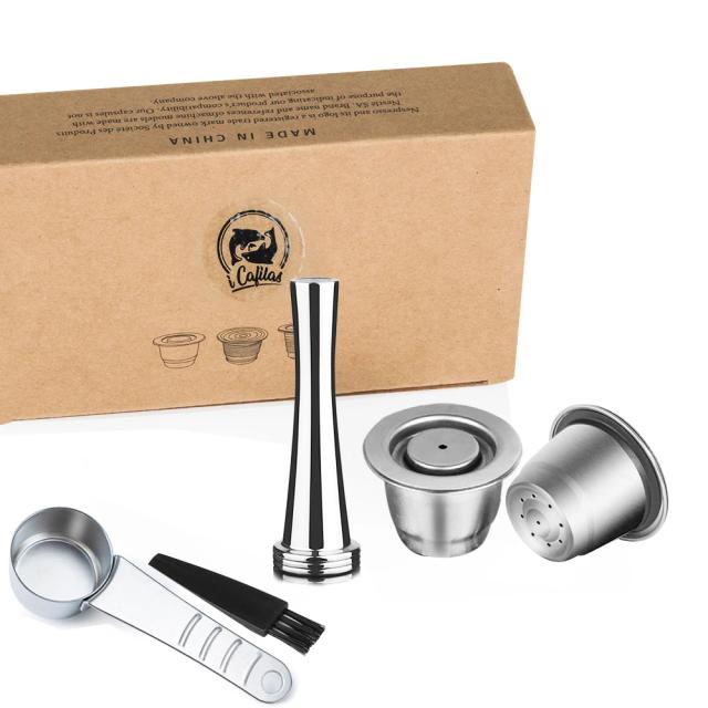 iCafilas Cápsula de Café Reutilizável em Aço Inoxidável para Nespresso 4g