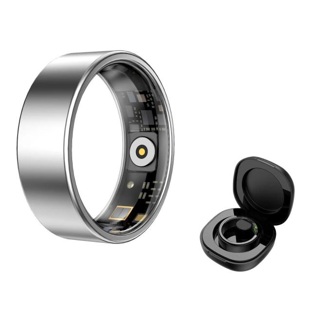 Anel Inteligente COLMI R09 2026 para Homens e Mulheres com Estojo de Carregamento, Monitor de Temperatura Corporal, Saúde e Sono para Telefone Xiaomi Samsung