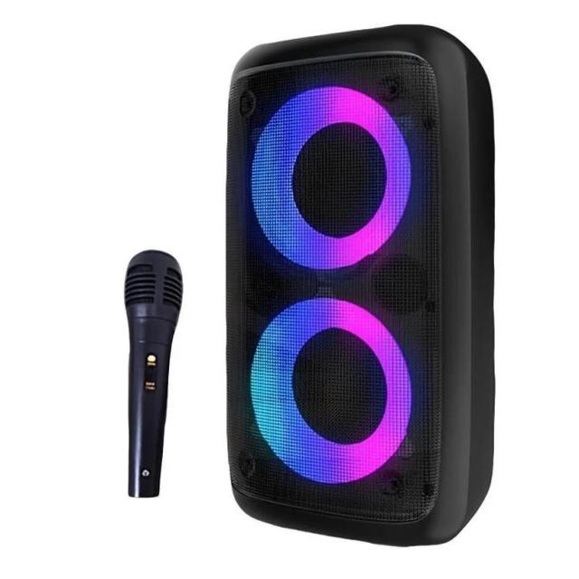 Kinglucky HY-3317 Caixa de Som Portátil Bluetooth Karaokê com Microfone e Luz LED - 2400mAh