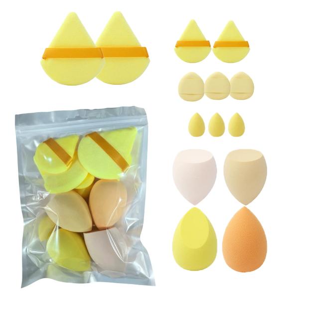 Kit Esponjas de Maquiagem Beleza Ovo para Base e Pó 14 peças