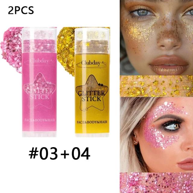 Bastão de Glitter IFANYUO Alto Brilho Pérola Branco Rosa Sombra Glitter 5.8g