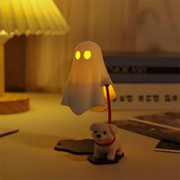 Estátua de Fantasma Fofo Impressa em 3D com Cão, Decoração para Casa, Quarto e Mesa, Halloween - Image 5