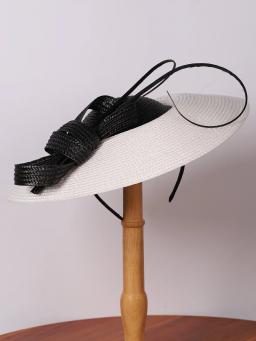 Fs fascinators preto branco casamentos pillbox chapéu para mulheres igreja chapéu sraw fedora preto largo senhoras vestido kentucky derby chapéus - Image 3