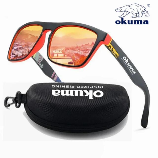 Óculos de sol polarizados Okuma UV400 para homens e mulheres, para caça ao ar livre, pesca, condução de bicicletas, óculos de sol com caixa opcional