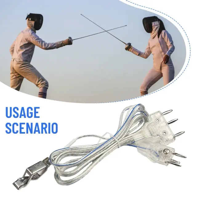 1x cabos corporais de esgrima esportiva para folha/espee cabo corporais 3 pinos máscara cabos esgrima mão linha braçadeira equipamento esporte acessório