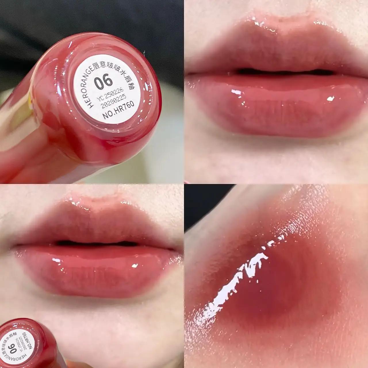 Uva fumada roxo vermelho lábio esmalte espelho água brilho labial hidratante batom líquido claro matiz maquiagem coreano feminino cosméticos - Image 1