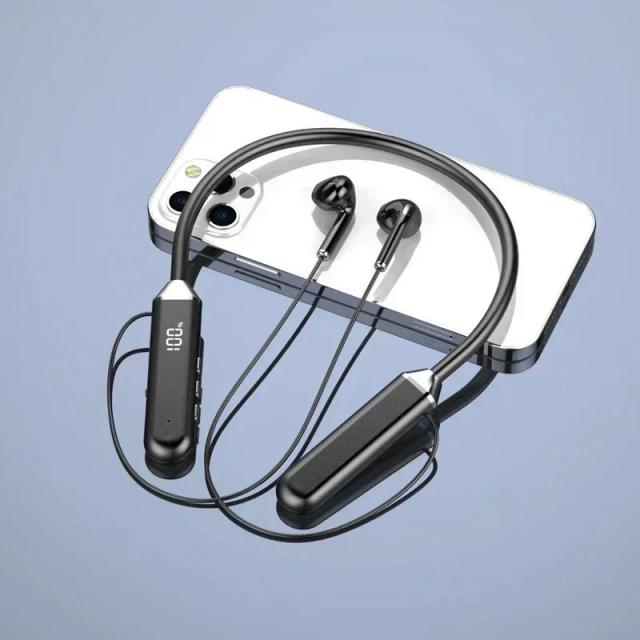 Novos Fones de Ouvido Bluetooth Sem Fio, Fones de Ouvido Magnéticos Esportivos com Alça de Pescoço, Fones TWS Sem Fio com Microfone