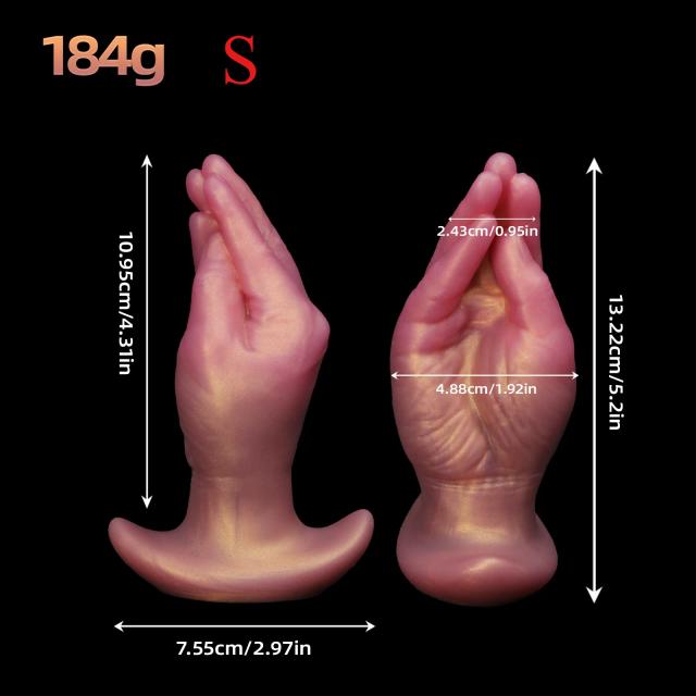 Plug Anal Realista Silicone Macio Dildo Simulador Mão Vestível 3 Tamanhos