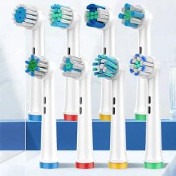 Cabeças de escova de dentes elétrica com cerdas dupont, 4 unidades, branquear os dentes/limpo diário/limpeza precisa/função de cuidados macios para oral b - Image 2