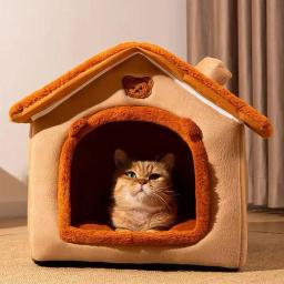 Universal destacável e lavável Pet House, quente e grosso, bonito, confortável, gato e cão, novo, inverno - Image 5