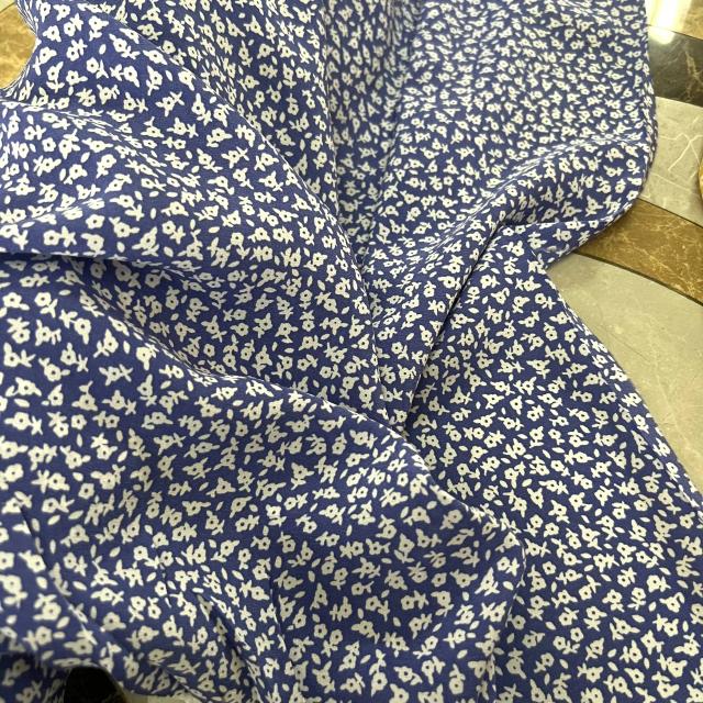 Tecido de Seda Crepe 100% Seda Mulberry 18 Momme Branco Estampa Flores 1 Metro