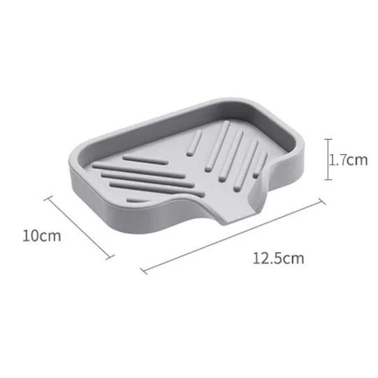 Pia bandeja de silicone com dreno sabão esponja armazenamento titular bancada pia purificador escova sabão rack armazenamento cozinha organizador - Image 1