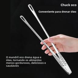 Pinça longa de cozinha de aço inoxidável, antiderrapante, resistente ao calor, churrasqueira, para bife, frutos do mar, buffet, salada, ferramentas de cozinha - Image 4